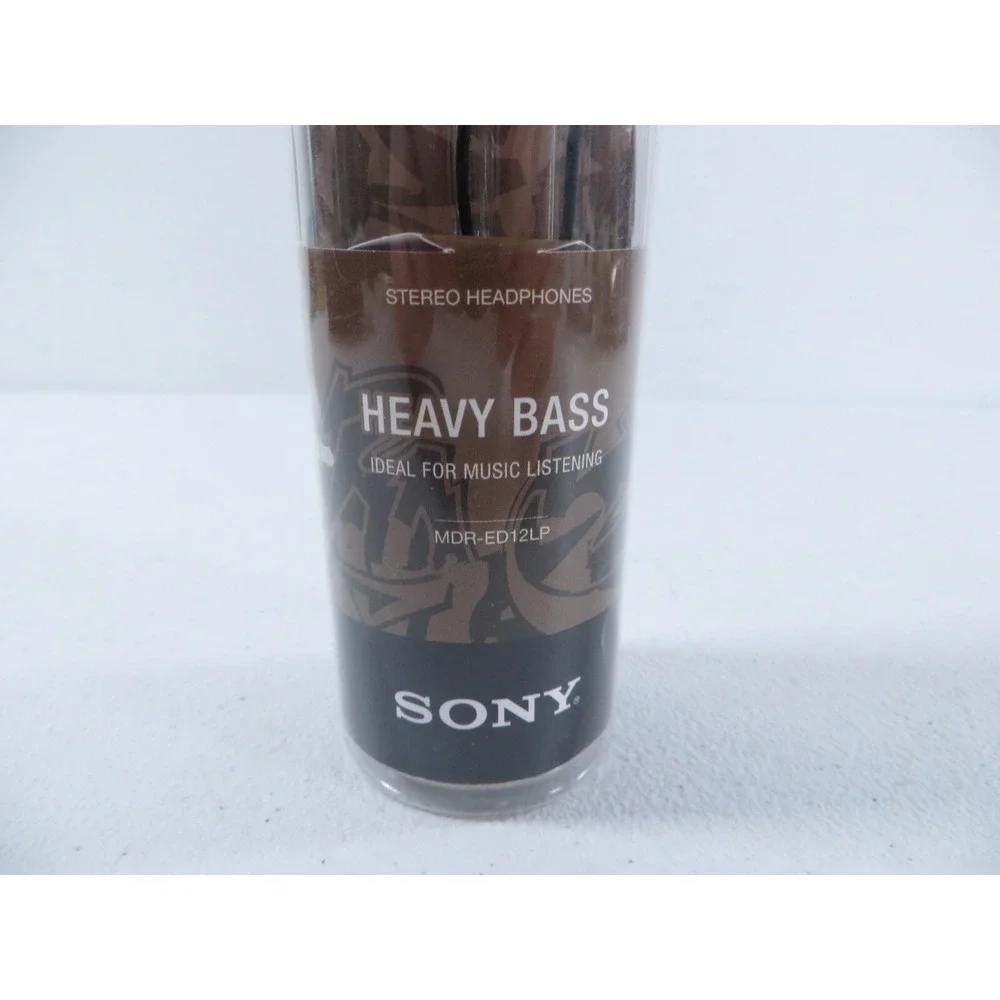 Sony MDR-ED12LP Stereo Headphones‎ Heavy Bass Black Gold Earbuds NEW OPEN BOX
